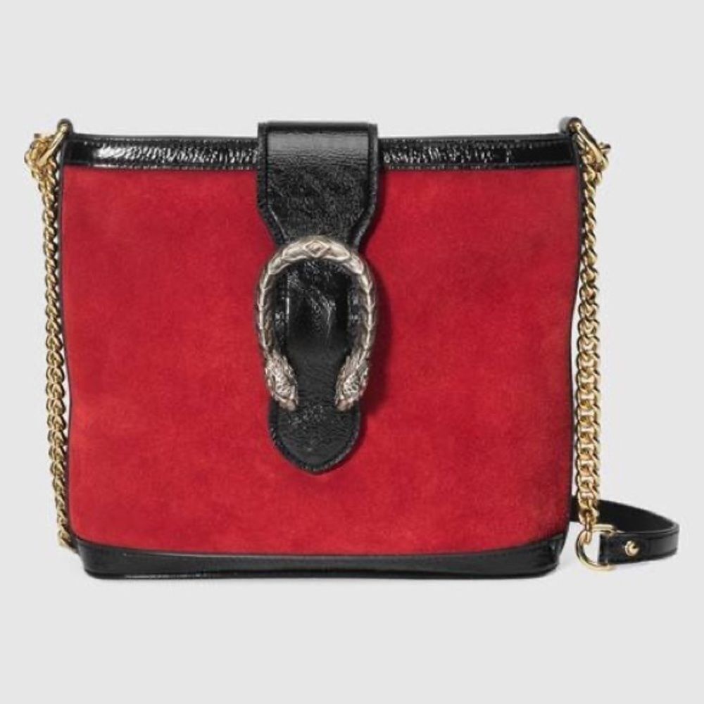 Gucci Dionysus Bucket Red Suede Shoulder Bag